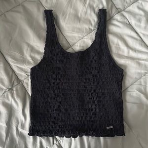 hollister black ruched tank